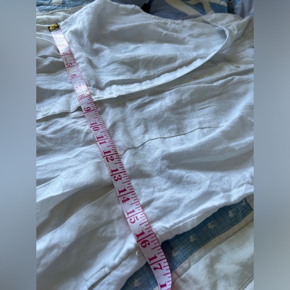 Banana Republic Womens White A-Line Button Down Linen Bridal Shower Sundress 6 - Picture 6 of 10